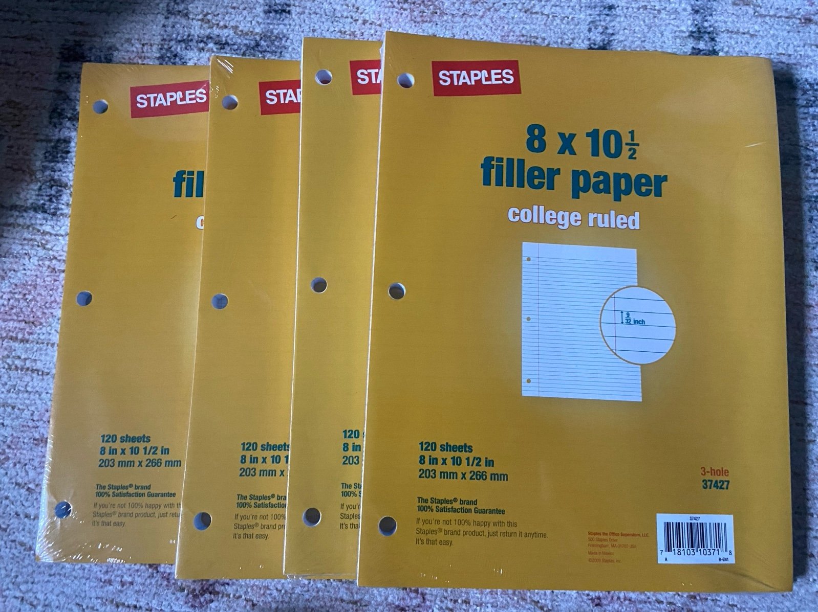 Staples 37426 Filler Paper-College Ruled Loose Leaf Paper 120 Sheets (4 pk)