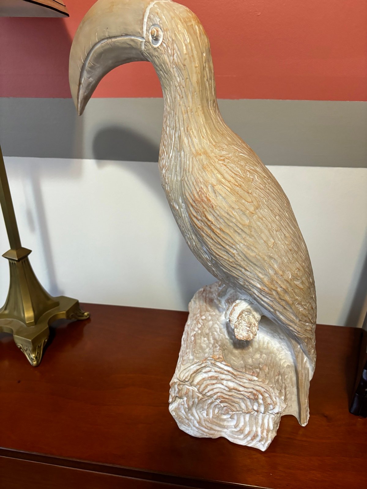 Large 19&quot; Vintage Resin Toucan Sculpture | Tropical Bird Décor | Exotic Lodge St