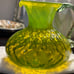 Empoli Italy Avocado Green Quilted Diamond Pitcher 5-1/4” Tall