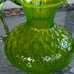 Empoli Italy Avocado Green Quilted Diamond Pitcher 5-1/4” Tall