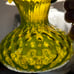 Empoli Italy Avocado Green Quilted Diamond Pitcher 5-1/4” Tall