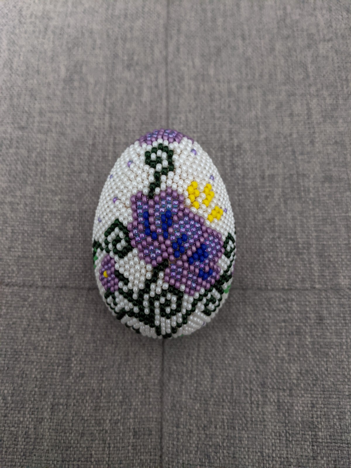Handmade seed beaded egg easter souvenir