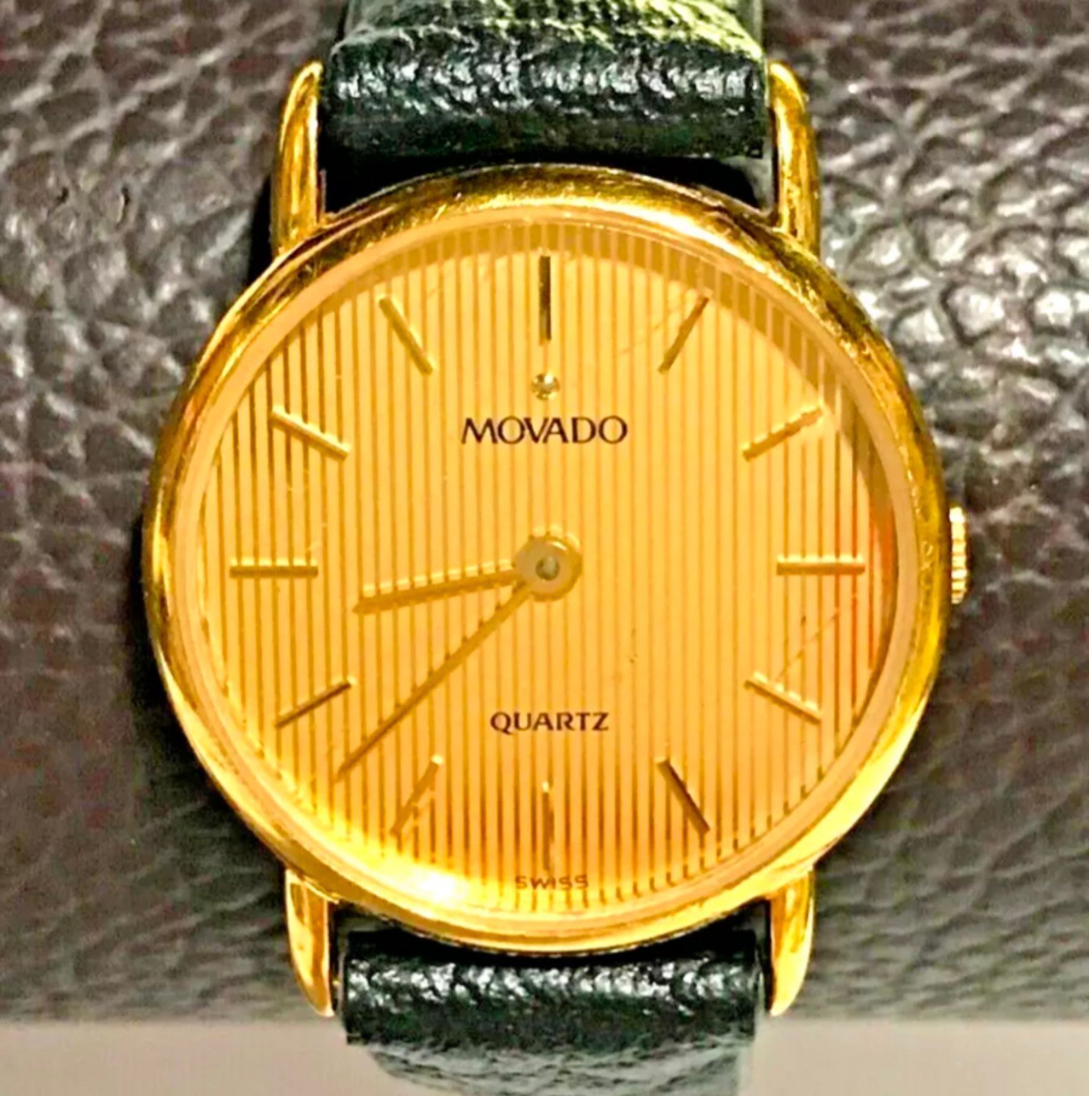 Movado Watch Gold Womens Leather