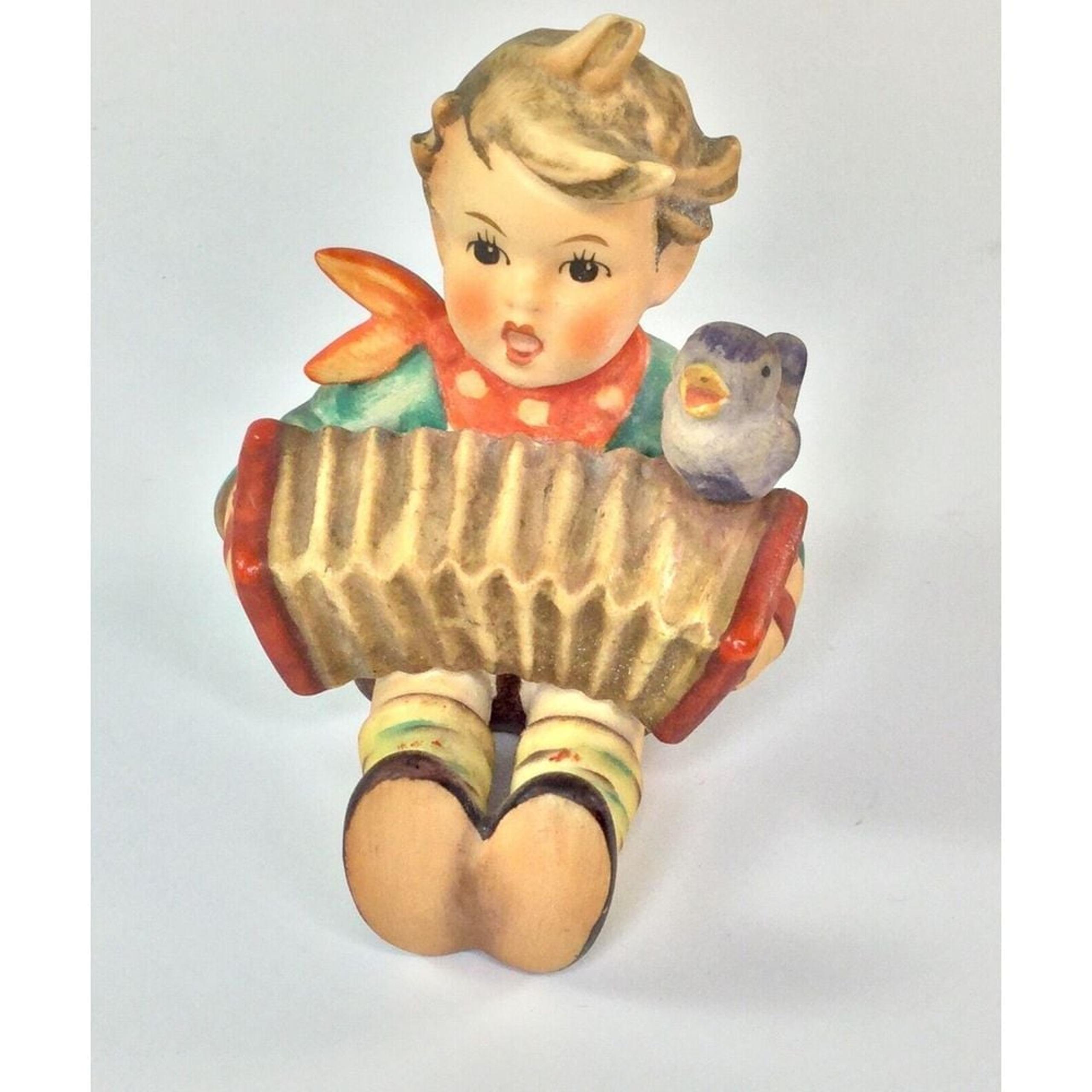 Hummel German Figurine #110/0 "Let's Sing" TMK-4 Boy with Accordion music Vintag