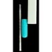 Vintage Fever Glass Thermometer MCM Holder Stand Blue White