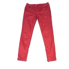 Burberry Red Size 31 Ankle Zippers Skinny Jeans Pants