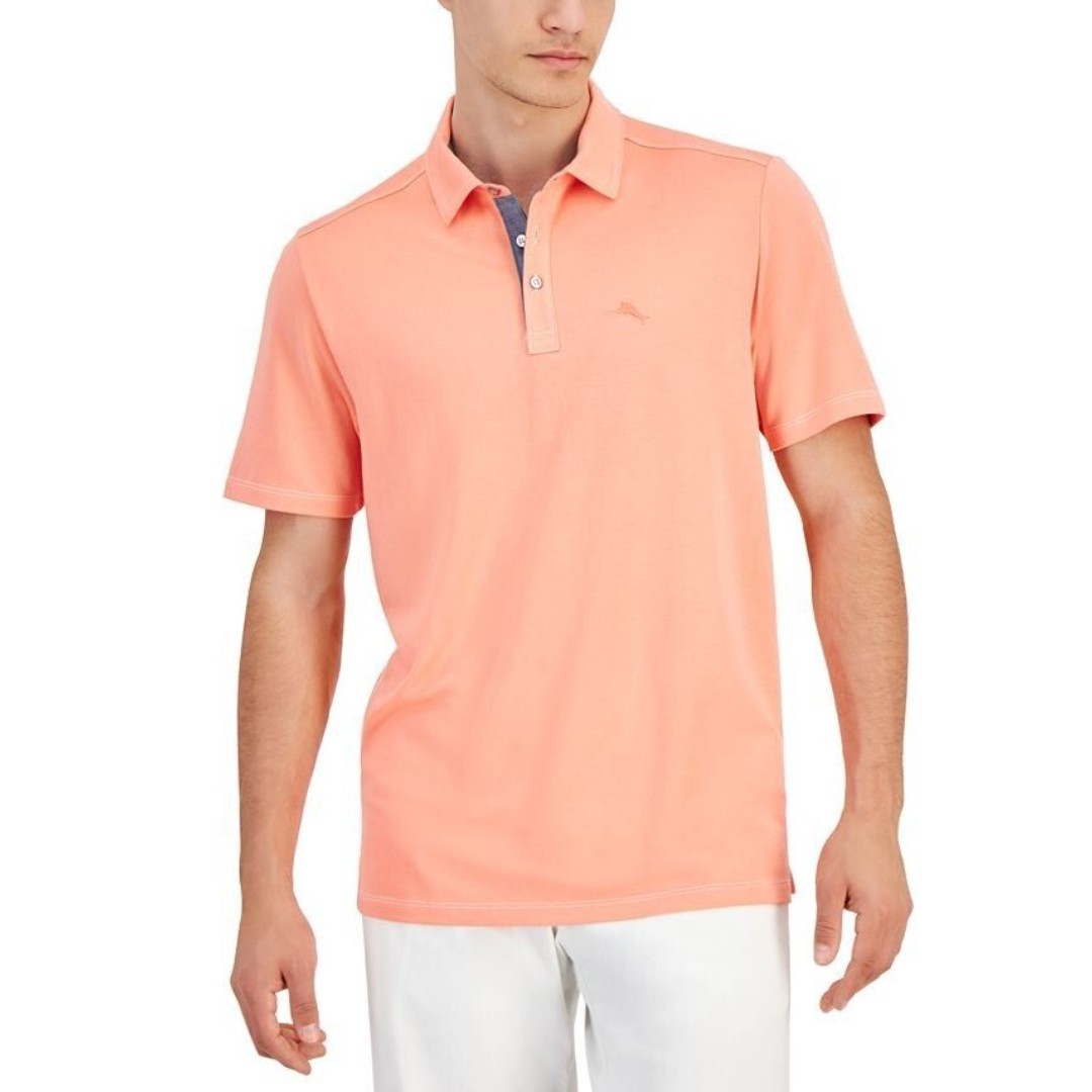 Tommy Bahama Men's Kohala Peak Soft Fabric Short-Sleeve Polo Shirt Peach M