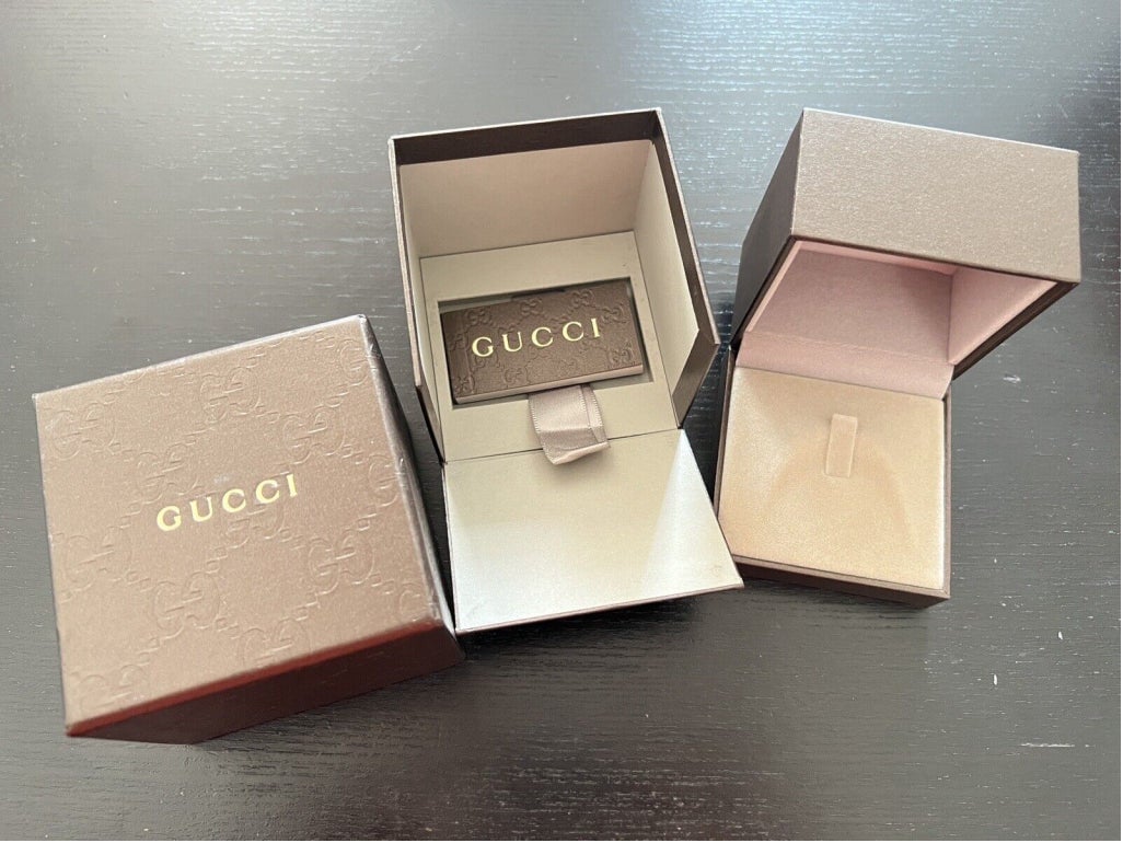 Authentic Gucci Box Inside And Out Box & Pouch For Jewelry/accessories ( 1 set)