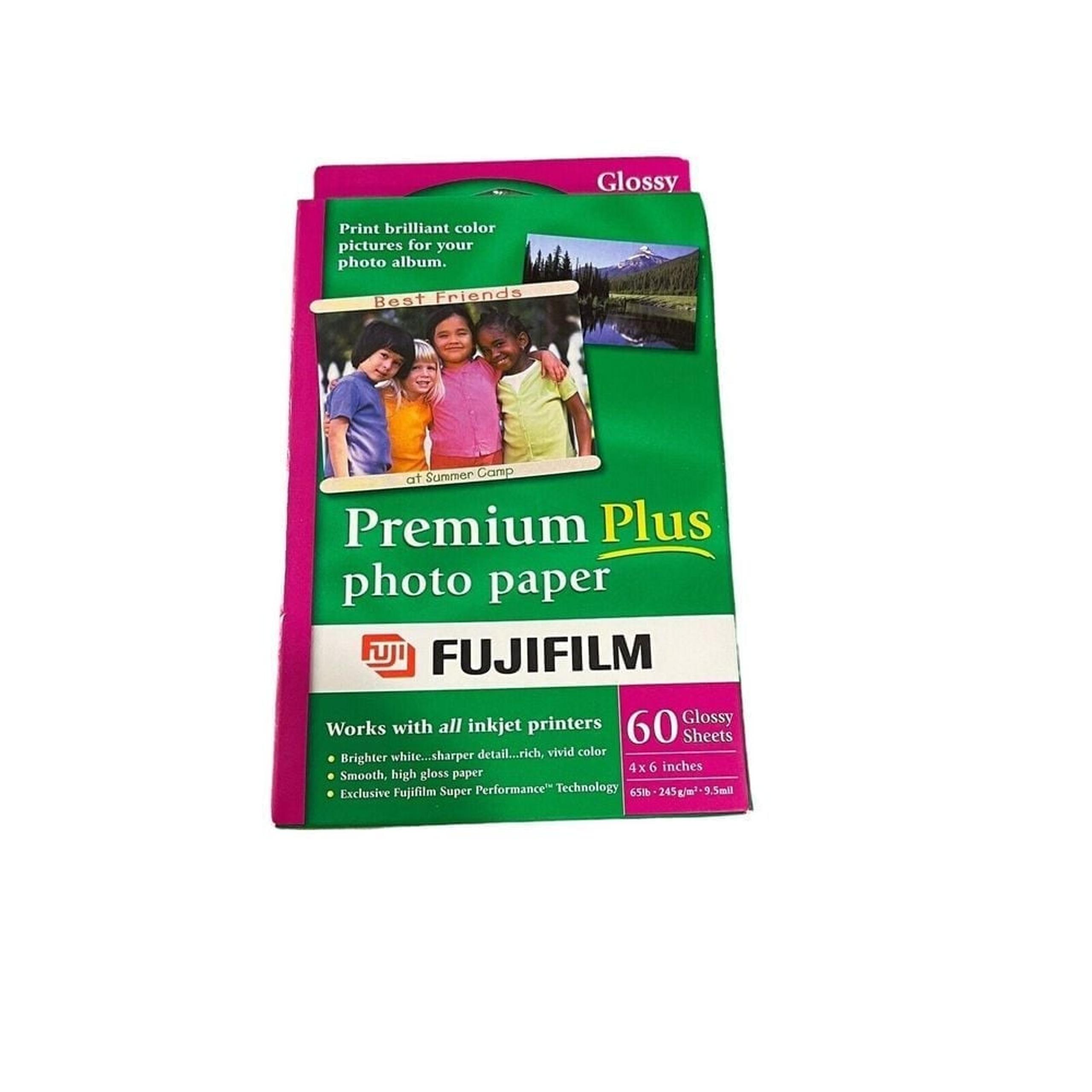 NEW Fujifilm Premium Plus Photo Paper 60 Glossy Sheets 4 X 6" Works W All Inkjet