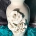 Vintage Princess House Porcelain Bud Vase White With 3D Roses