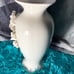 Vintage Princess House Porcelain Bud Vase White With 3D Roses