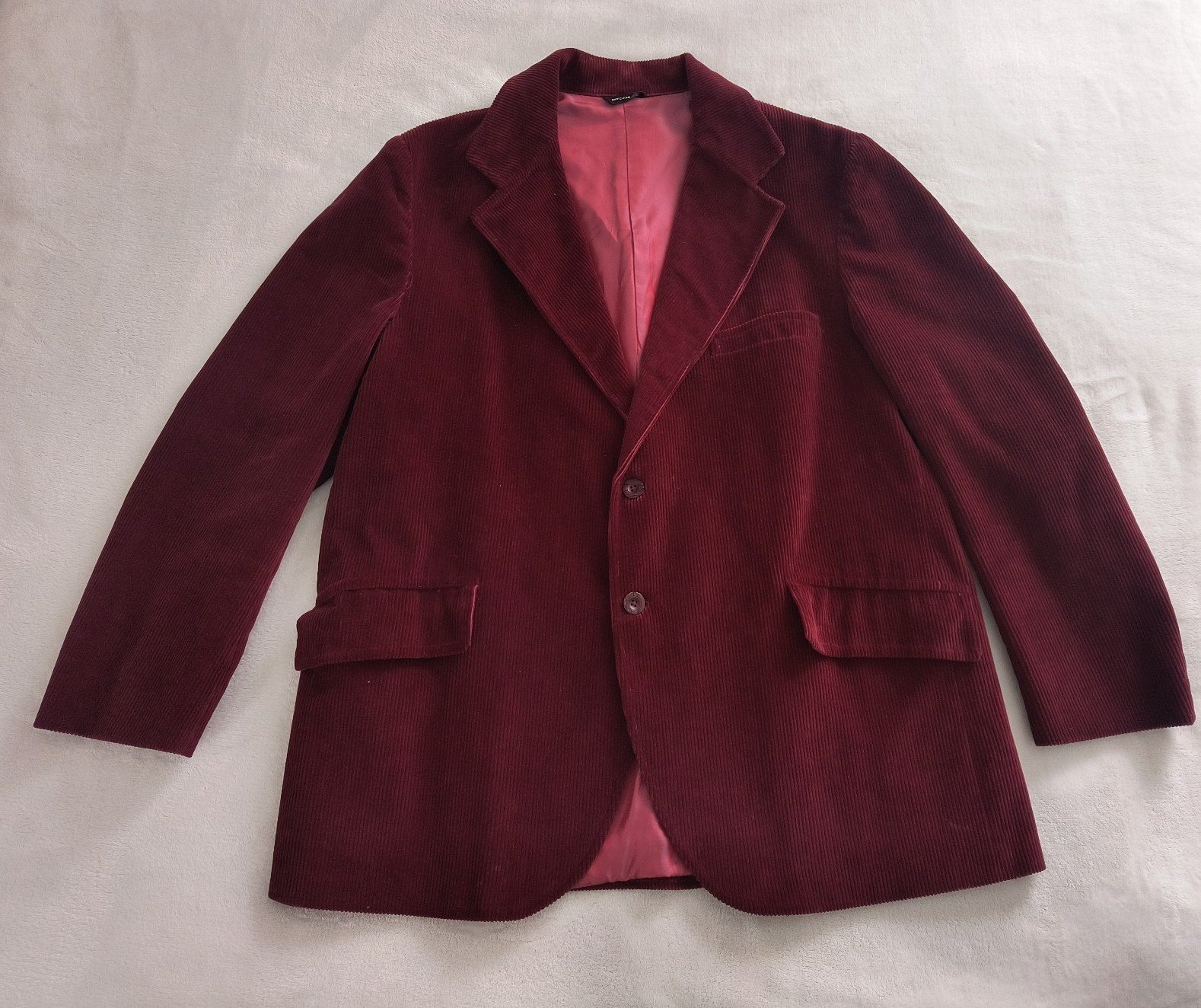 Vintage Burgundy Corduroy Derby Of San Francisco Sport Coat 46