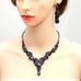 Blue Crystal Necklace Earrings Bracelet Ring Bridal Wedding Party Sapphire Set