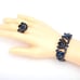 Blue Crystal Necklace Earrings Bracelet Ring Bridal Wedding Party Sapphire Set