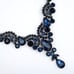 Blue Crystal Necklace Earrings Bracelet Ring Bridal Wedding Party Sapphire Set