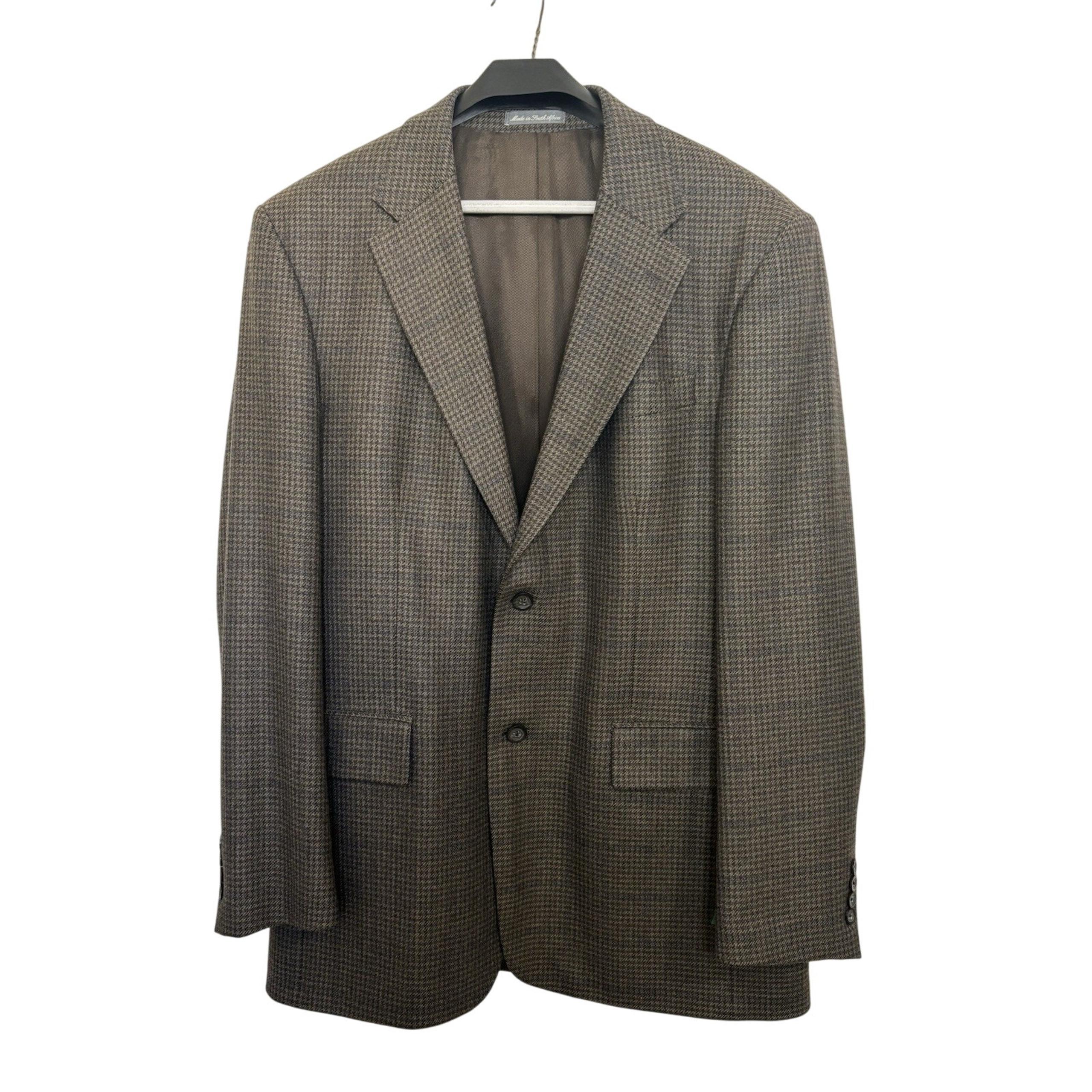 Oscar De La Renta Men’s Wool Cashmere Brown Tweed Sport Coat Blazer Size 42L
