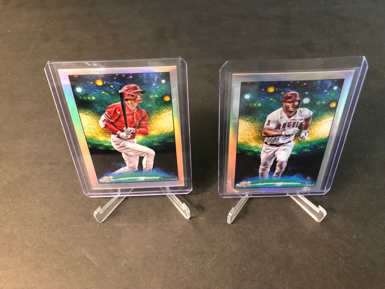 MIKE TROUT& SHOHEI OHTANI 2023 TOPPS CHROME COSMIC STARS IN THE NIGHT MINT CARDS