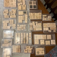 21 Sets Of Stampin Up! Wood-Mounted Rubber Stamps 156 Stamps! Retired/New/Used