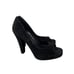 Pedro Garcia Peep Toe Suede Leather Pumps Womens 10 Black Career Office Formal