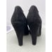 Pedro Garcia Peep Toe Suede Leather Pumps Womens 10 Black Career Office Formal