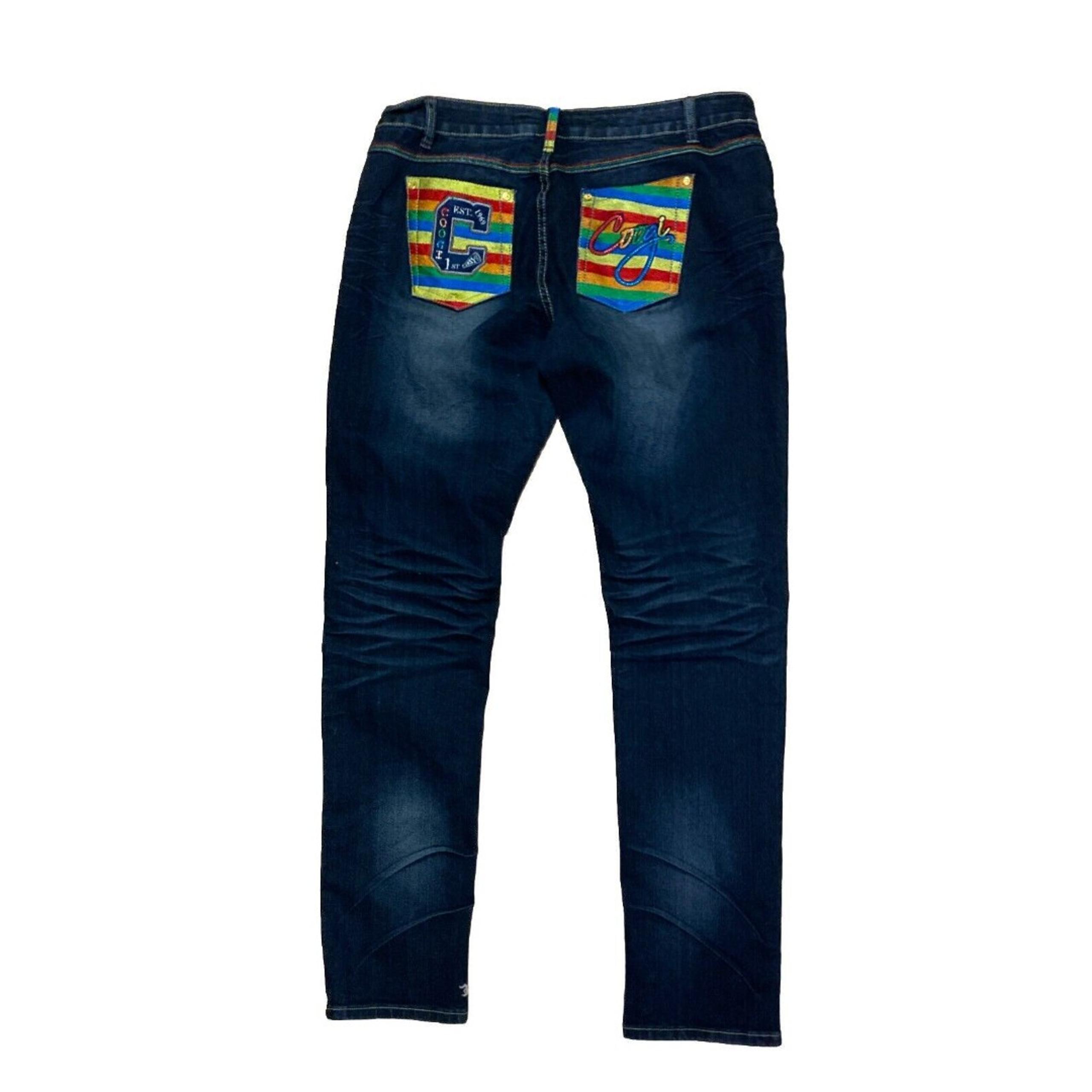 Coogi Australia Embroidered Dark Wash Straight Leg Jeans 15/16