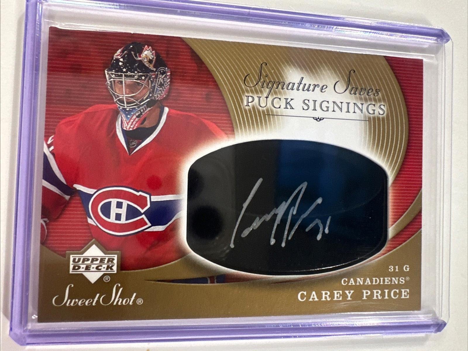 Carey Price 2007-08 Upper Deck Sweet Shot Signature Saves Rookie Auto SSP-CP