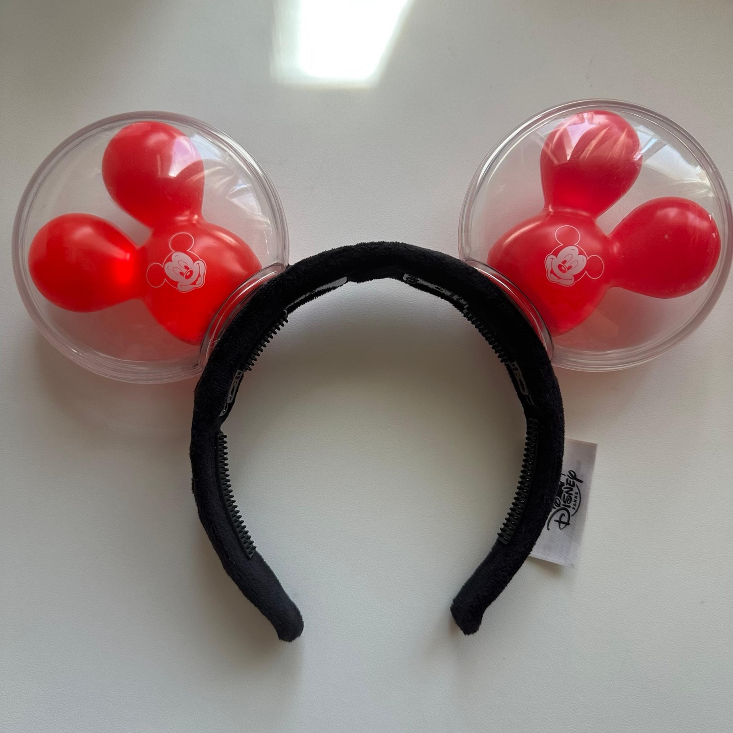 Disney Parks Minnie Mouse Best Day Ever Ear Headband Light Up Red Mickey Balloon