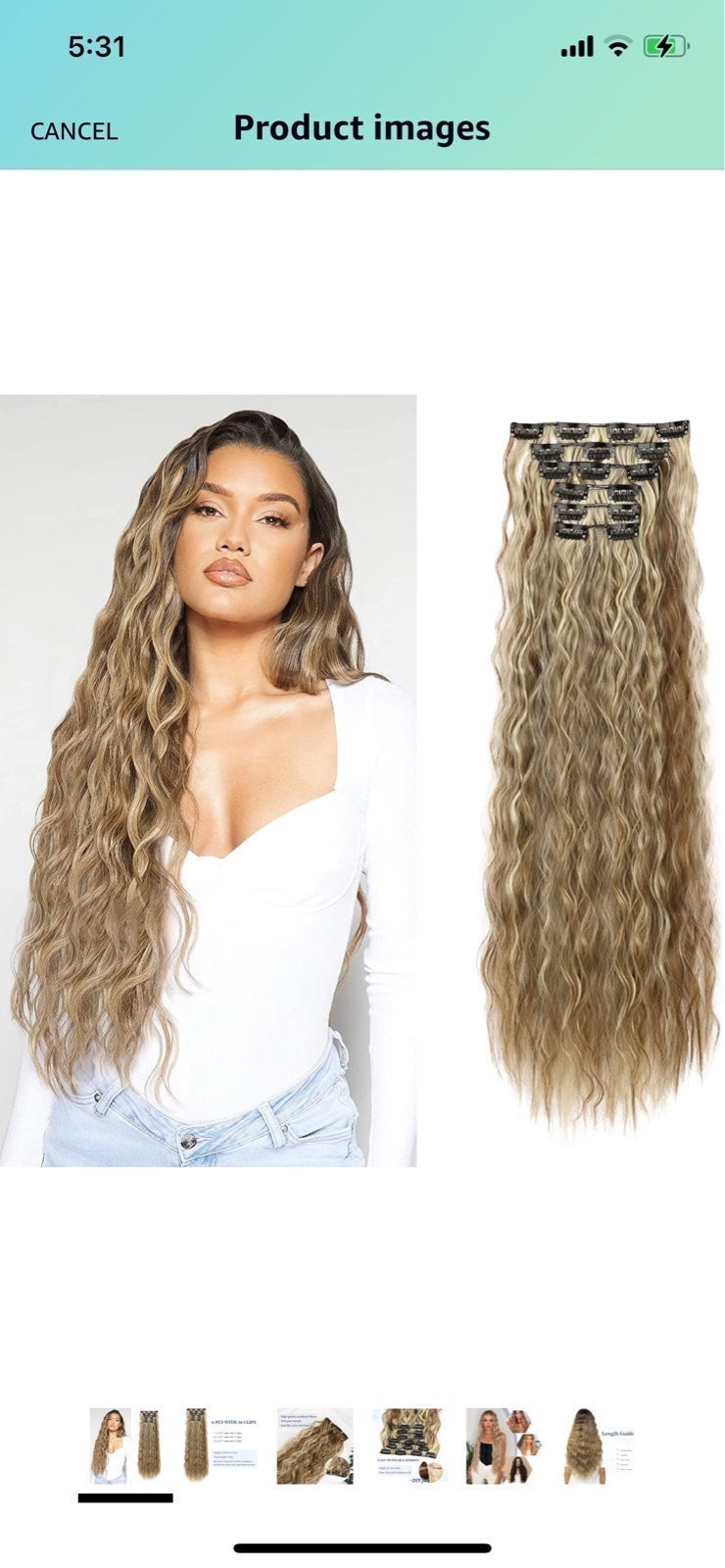 24 inch mermaid thick 16 clips hairpieces extension.