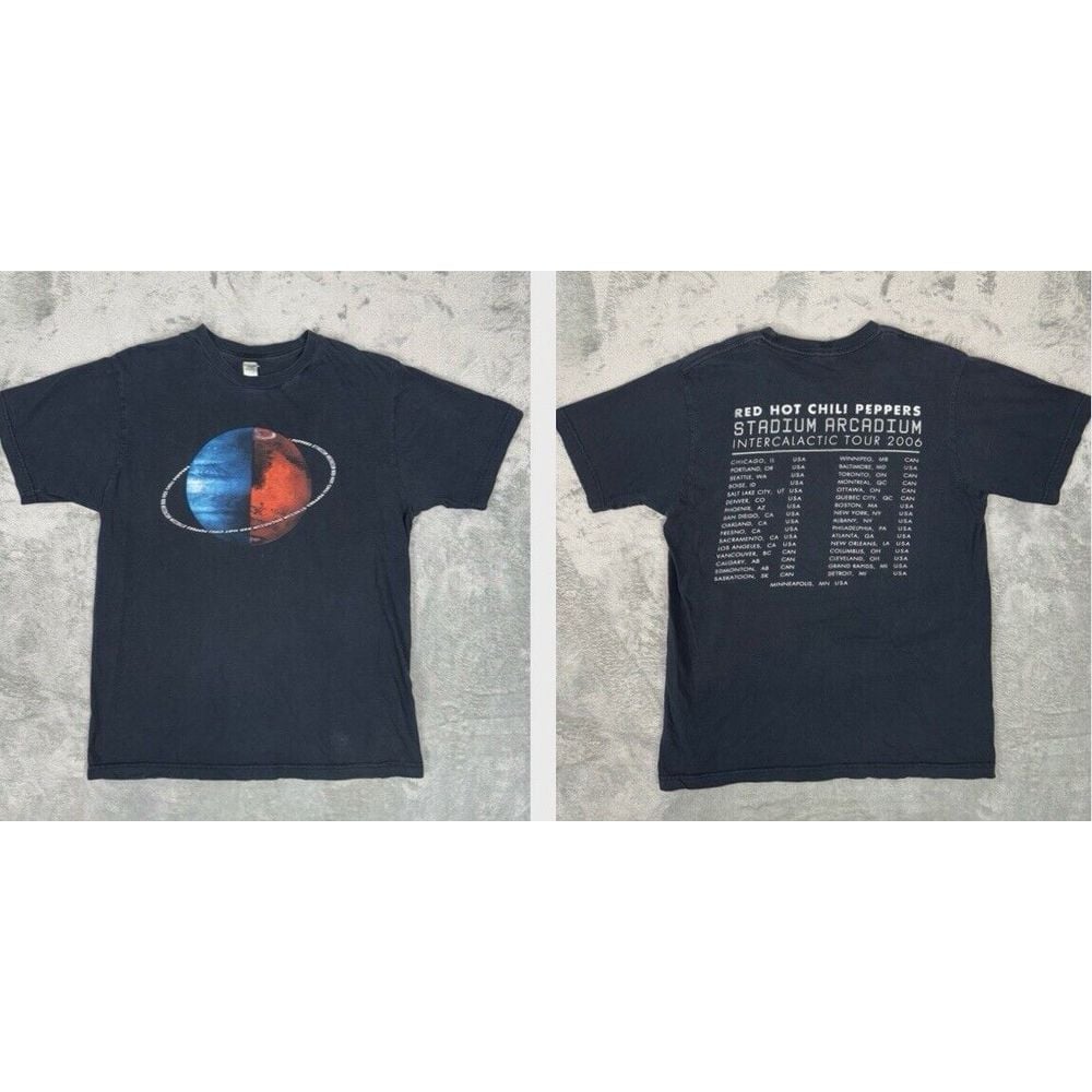 Vtg Red Hot Chili Peppers T-Shirt M Stadium Arcadium Intercalactic Tour 2006-07