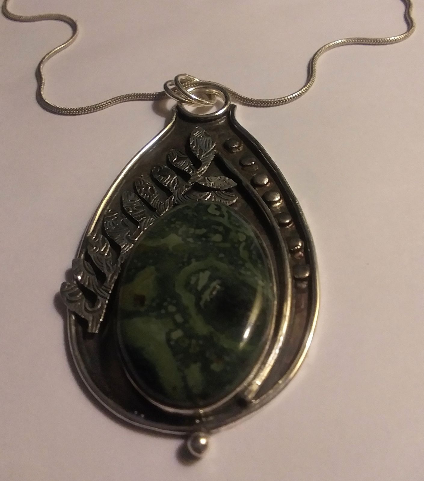 925 Sterling Crocodile Jasper Necklace