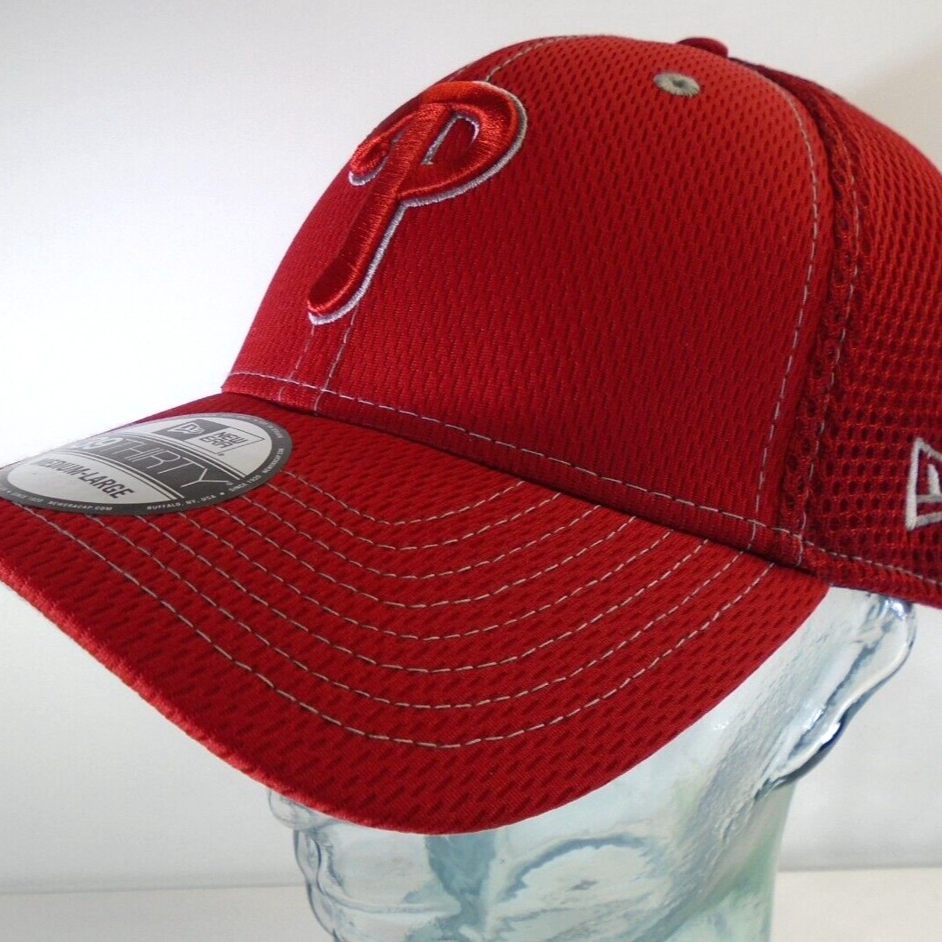 New Era Philadelphia Phillies Flex Fit Hat M/L PHILLY RED 39Thirty Cap RED RED
