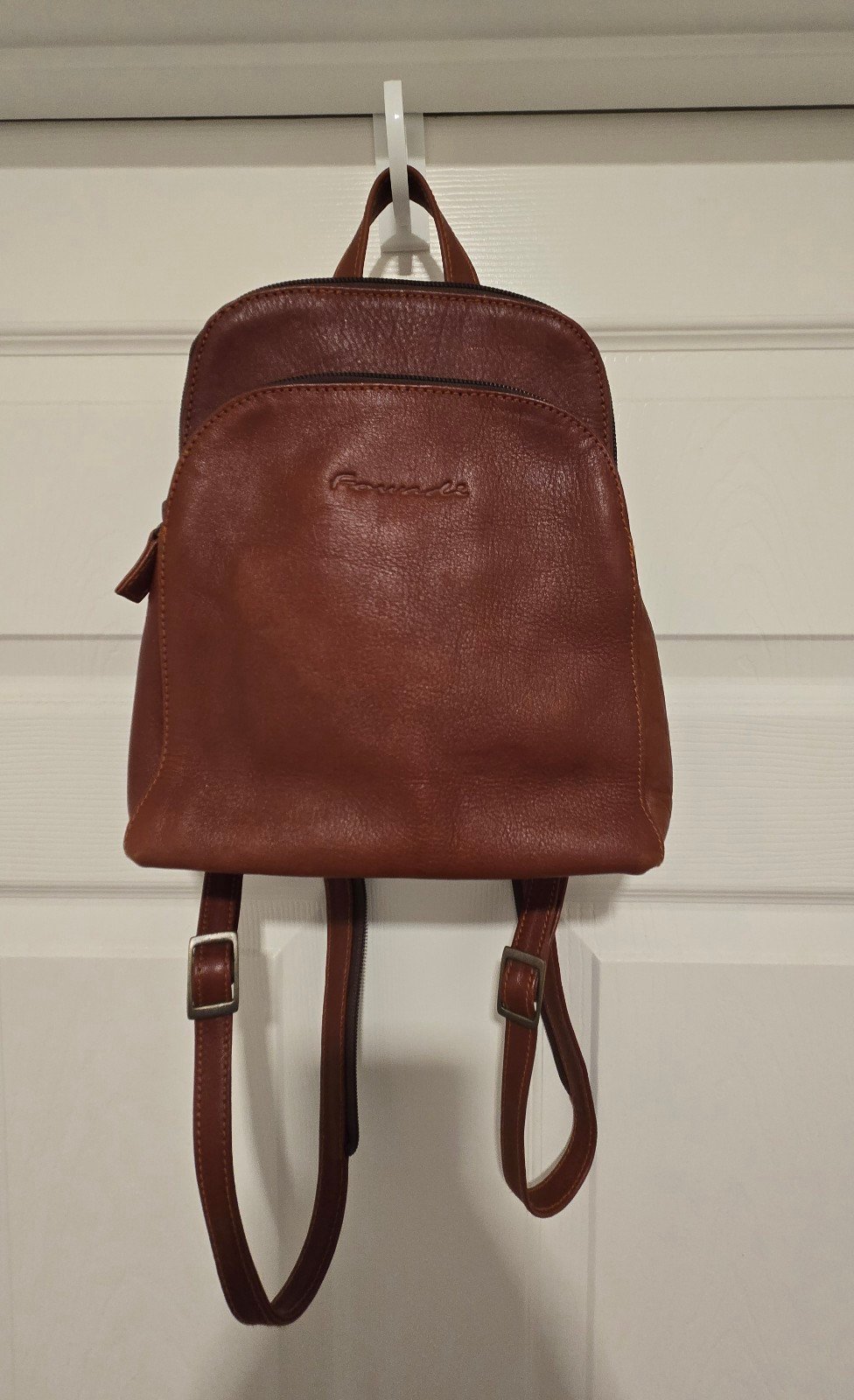 Vintage Brown Leather Mini Backpack