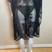 Black embroidered flowers mesh lace beach scalloped hem cover up kimono