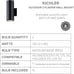 Kichler Cylinders 12 Outdoor Wall Sconce in Black, 2-Light Exterior Wall Light,