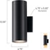 Kichler Cylinders 12 Outdoor Wall Sconce in Black, 2-Light Exterior Wall Light,