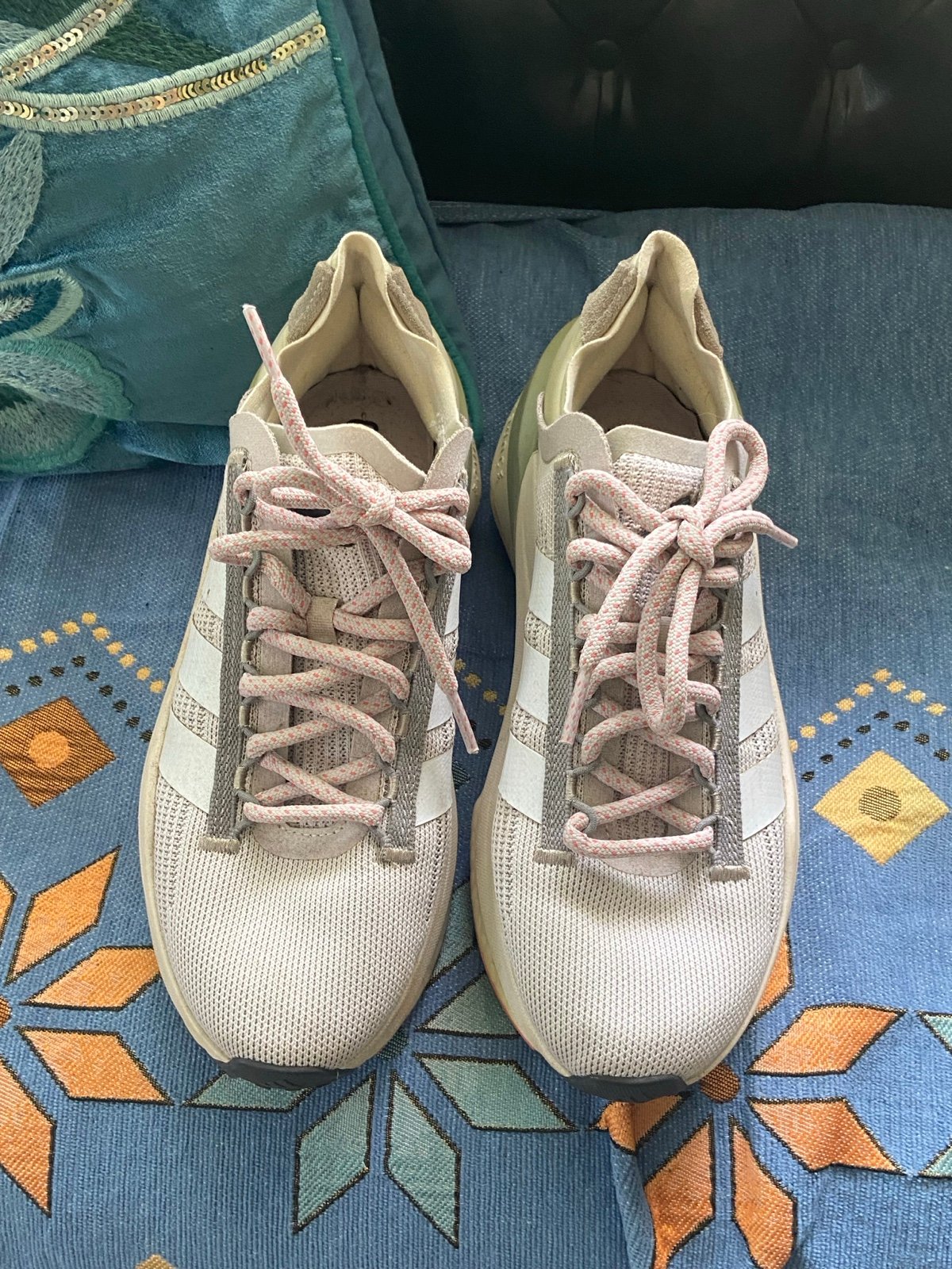 ADIDAS Olive-Cream AVRYN Mesh Lace-Up Sneakers
