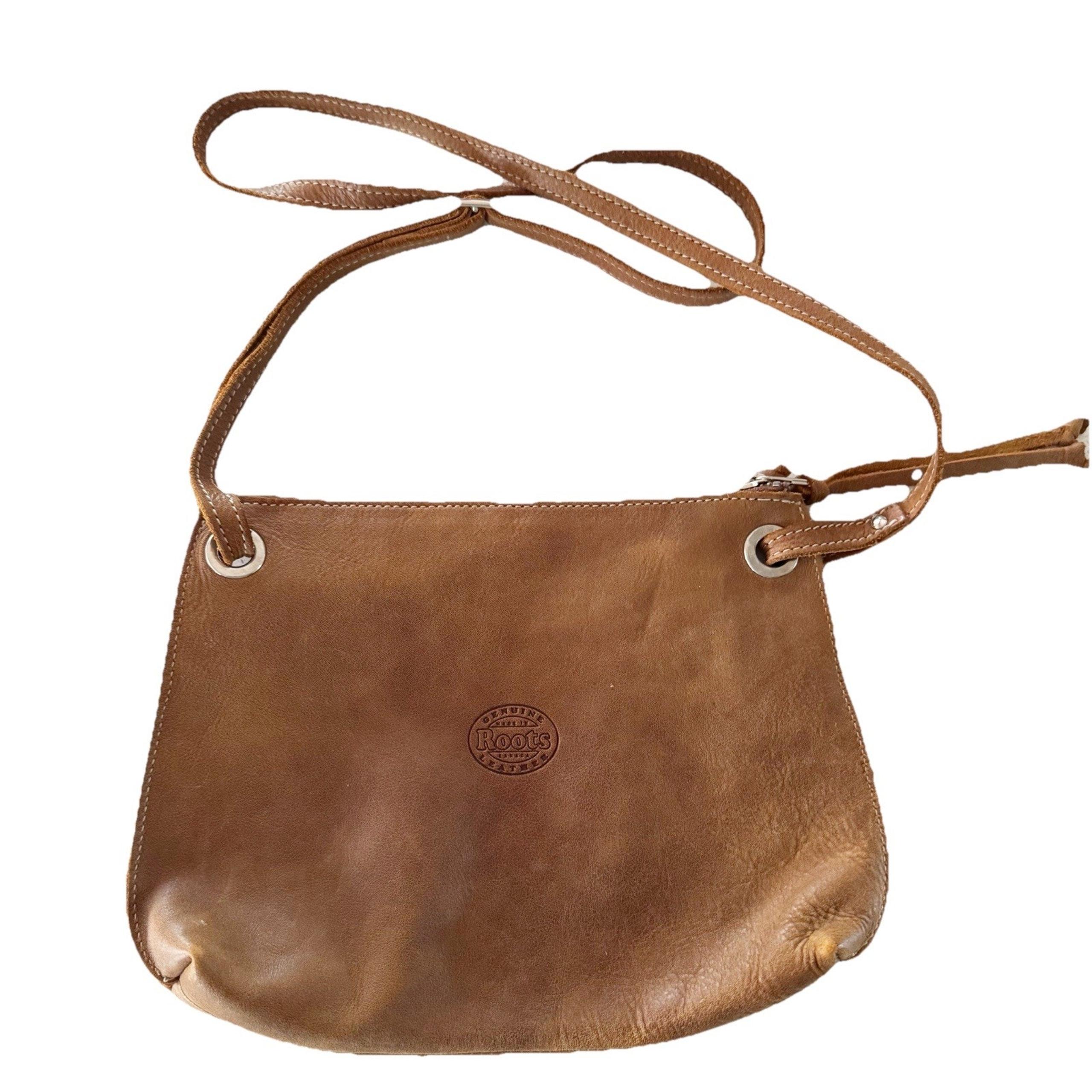 ROOTS CANADA Edie Bag Purse Tribe Natural Leather Crossbody Shoulder