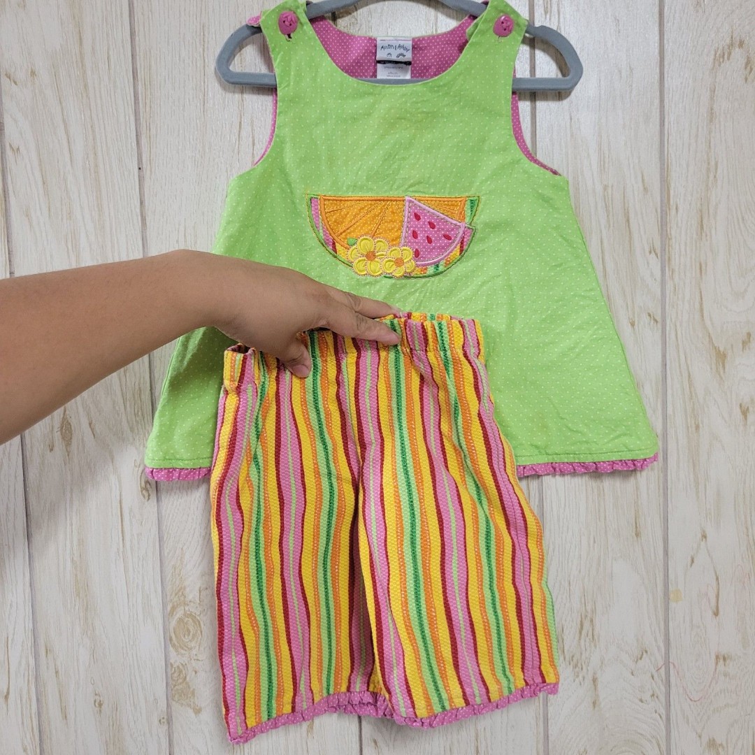 Austin & Ashley Multicolor Fruit Embroidered Outfit Set 2T