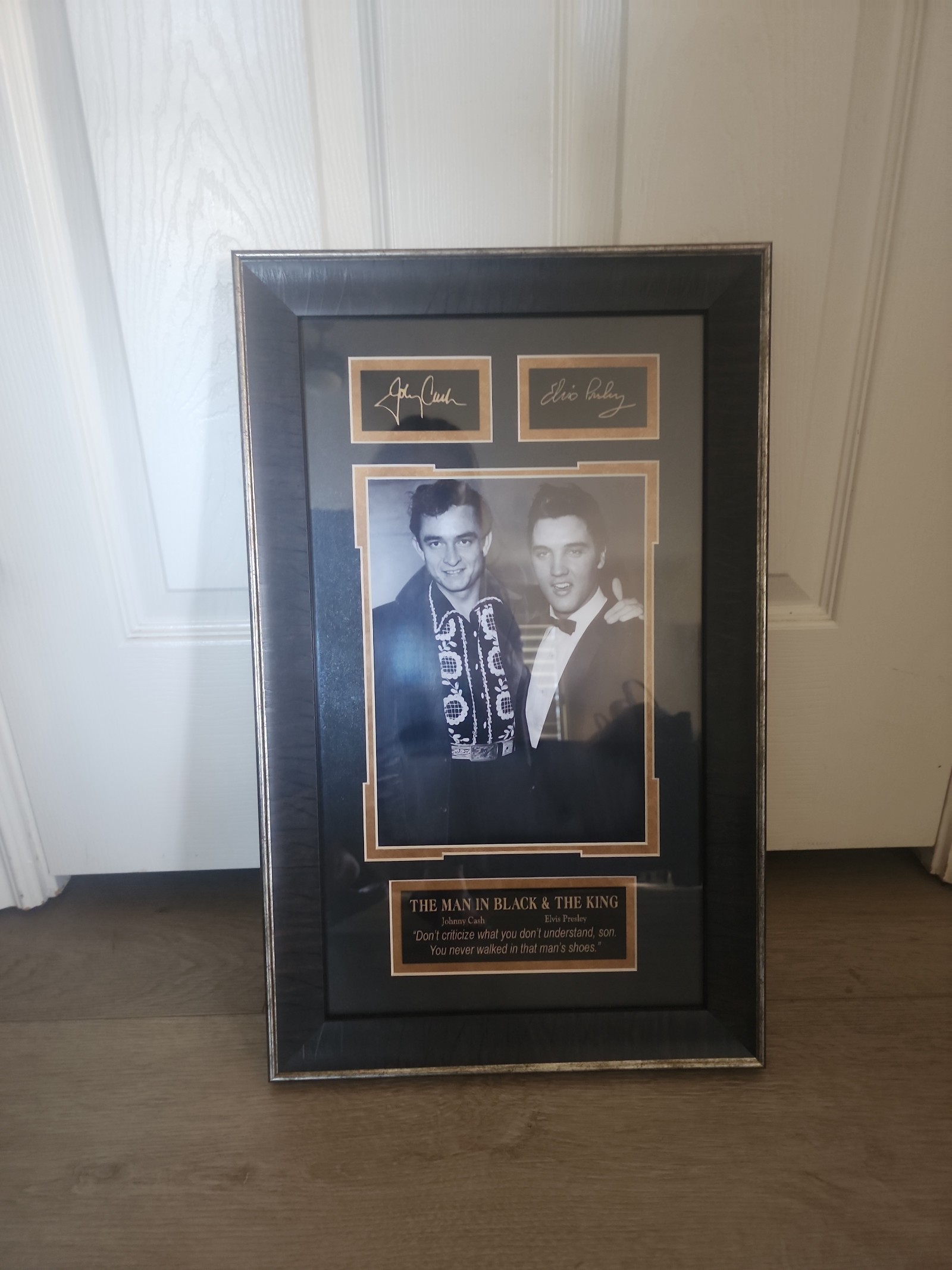 Johnny Cash & The King Elvis Presley Framed & Autographed The Man In Black