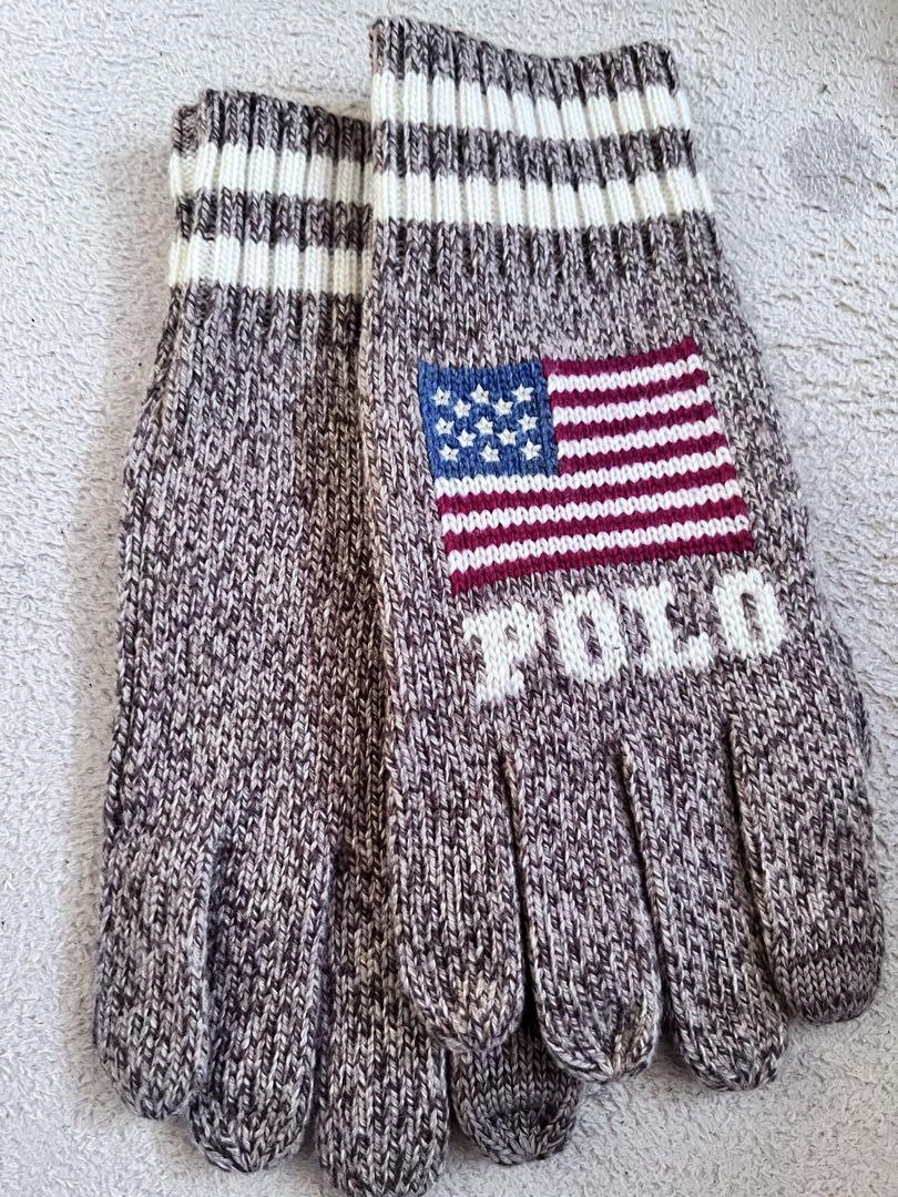 POLO Knit Gloves with American Flag Design