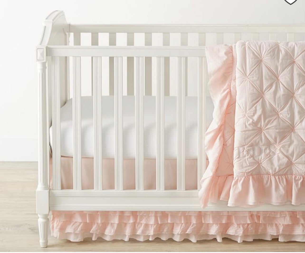 Pottery Barn Kids Sadie Ruffle Crib Skirt Pink