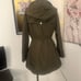 Michael Kors olive green rain jacket w/ hood & gold hardware size medium NWOT