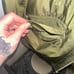 Michael Kors olive green rain jacket w/ hood & gold hardware size medium NWOT