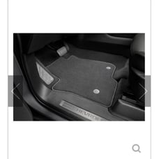 First and second row carpeted floor mats jet black