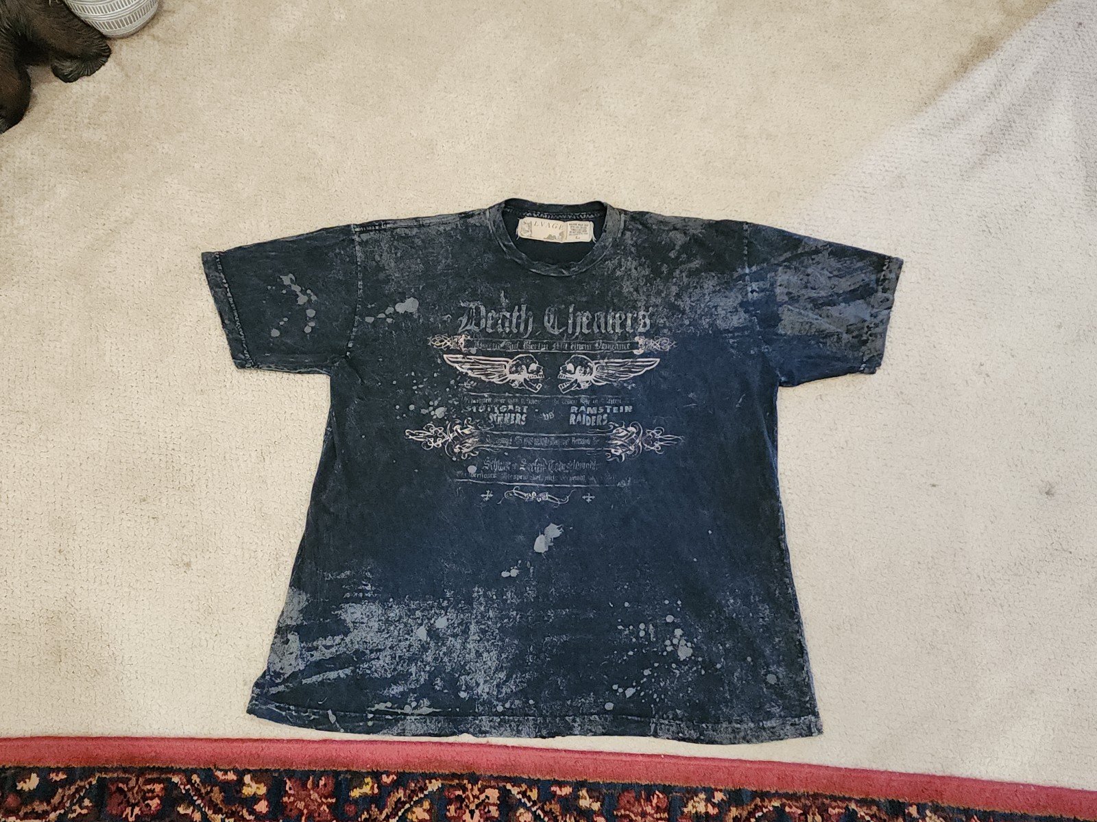 Salvage Death Cheaters Distressed T shirt Men's Size Large