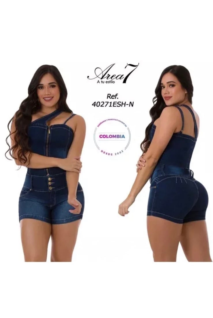 Jeans Colombianos, Butt Lifter Gorgeous Blue Denim Jumpsuit Size 7