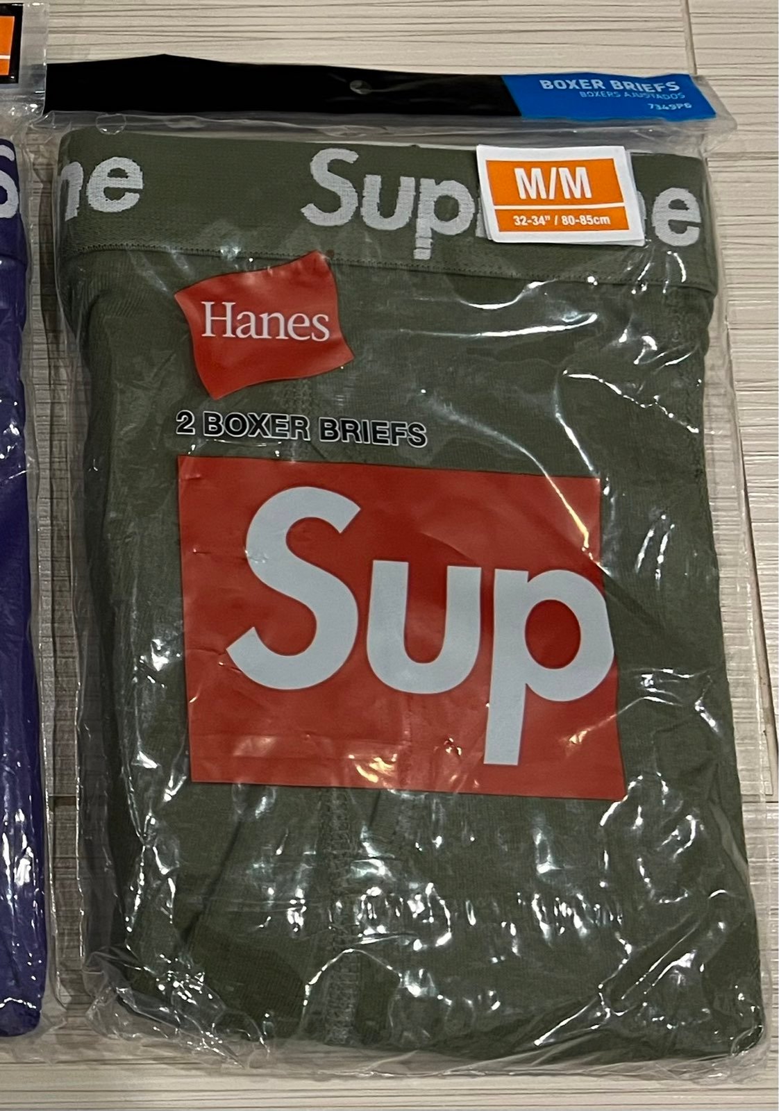 SUPREME HANES BOXER BRIEFS OLIVE SIZE M