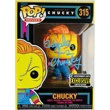 ED GALE SIGNED CHUCKY BLACK LIGHT FUNKO 315 CHILDS PLAY HORROR BAS 625 AUTOGRAPH