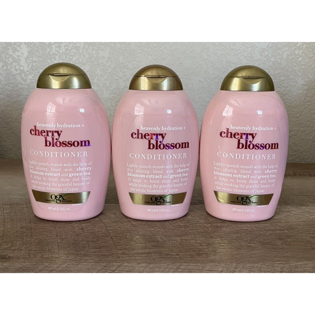 3 OGX Heavenly Hydration + Cherry Blossom Conditioner 13 fl oz