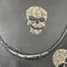 Steve Madden Mens Requiem Black Vegan Leather Embroidered Skull Loafers 12